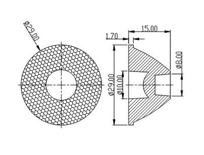 【供應(yīng)29MM珠面10度LED透鏡】?jī)r(jià)格,廠家,圖片,棱鏡、透鏡,東莞市亮彩光電-
